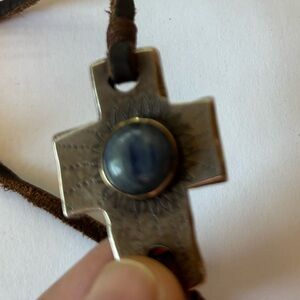 Jes MaHarry Leather Bracelet – Sterling Silver, Gold & Kyanite